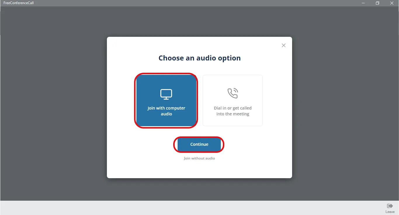 choose an audio option