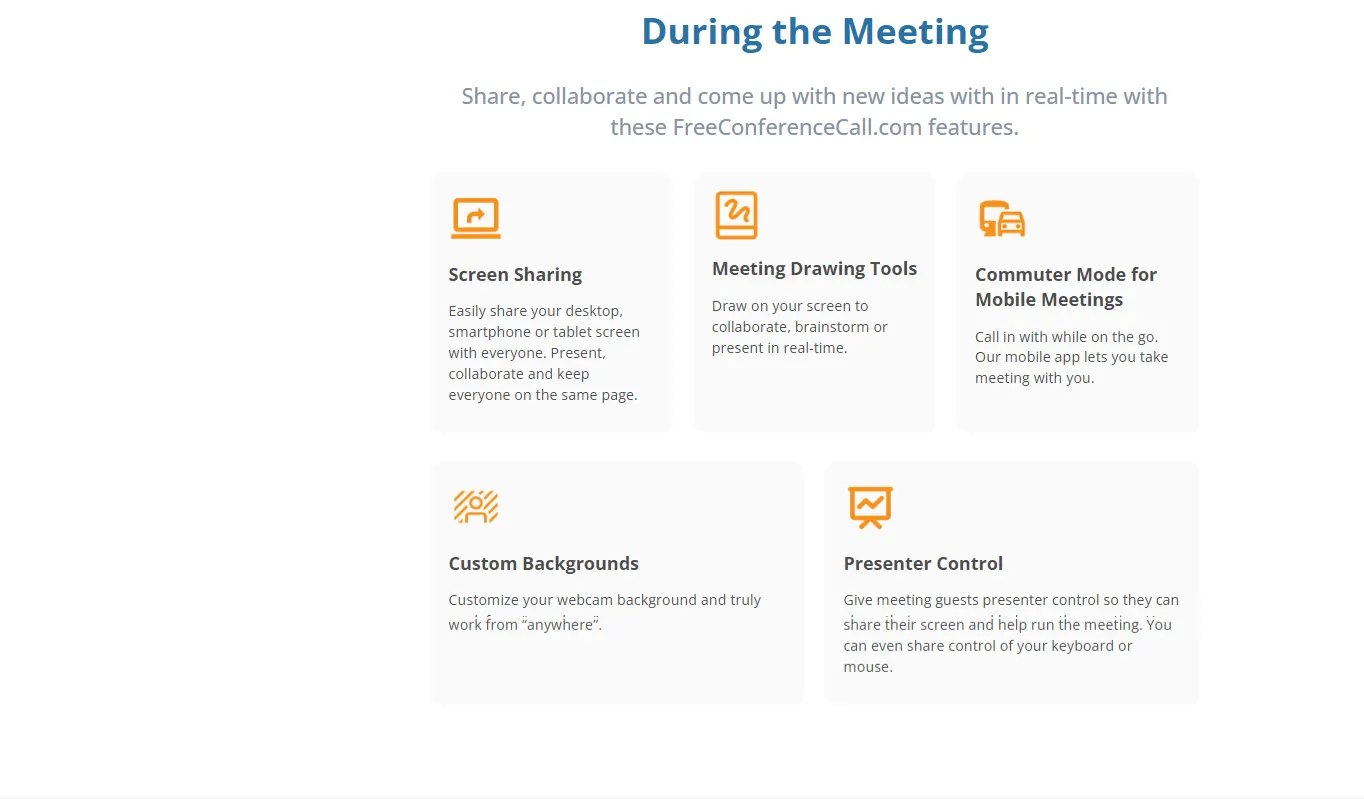 امکانات بخش During the Meeting